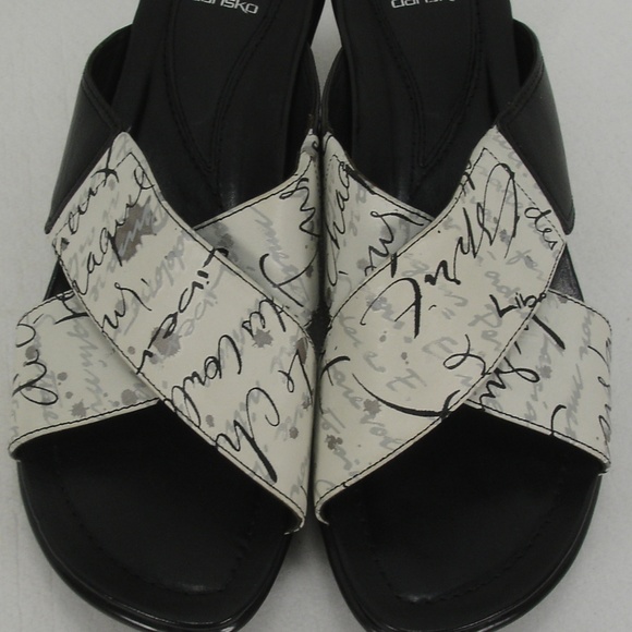 DANSKO LEATHER PLATFORMS WEDGES SLIDES SANDALS 39 - Picture 5 of 8